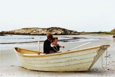 John F. Kennedy and John Jr. in Rowboat