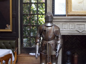 suit of armor at the lion!
